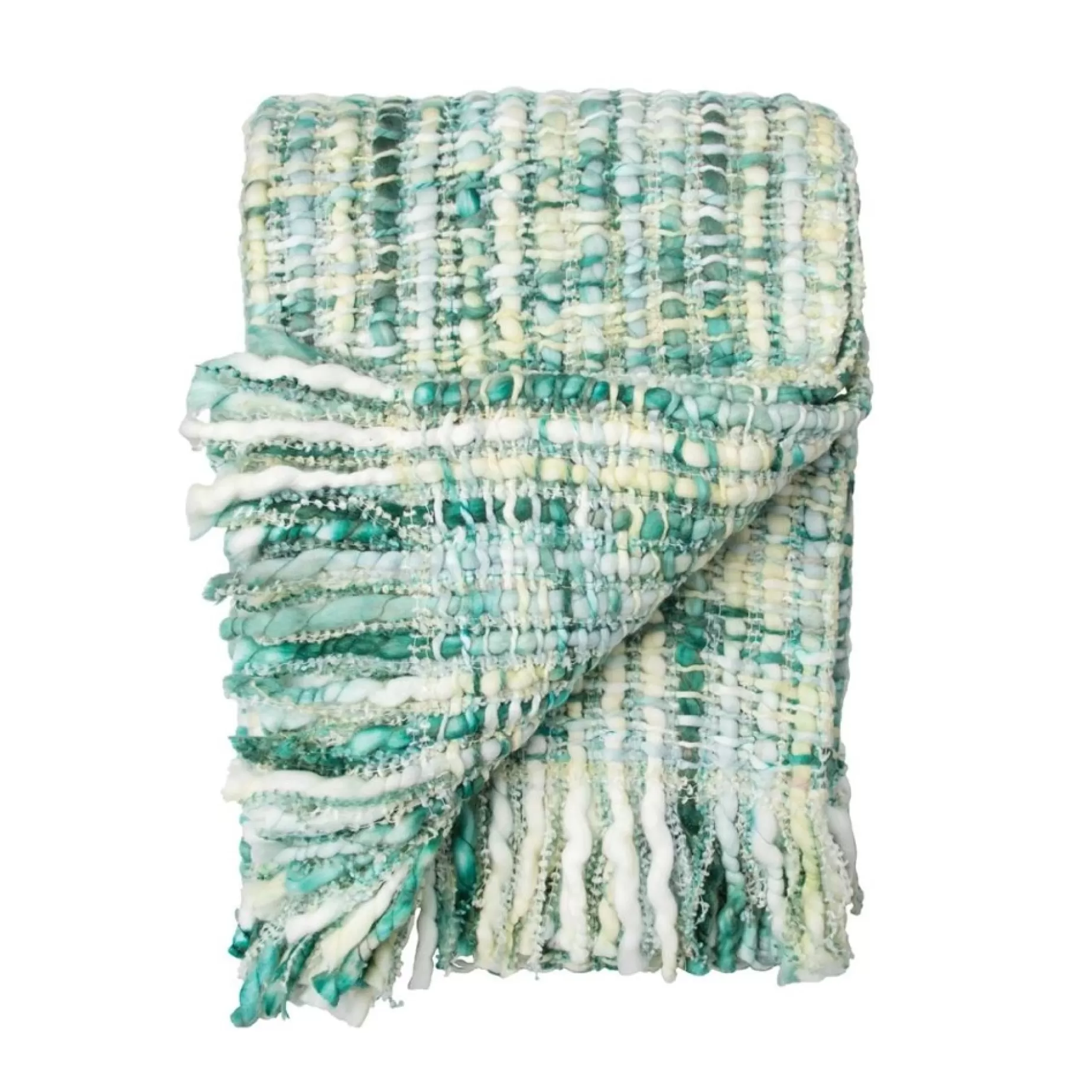 Aquamarine Chunky Yarn Throw<C & F ENTERPRISE Fashion