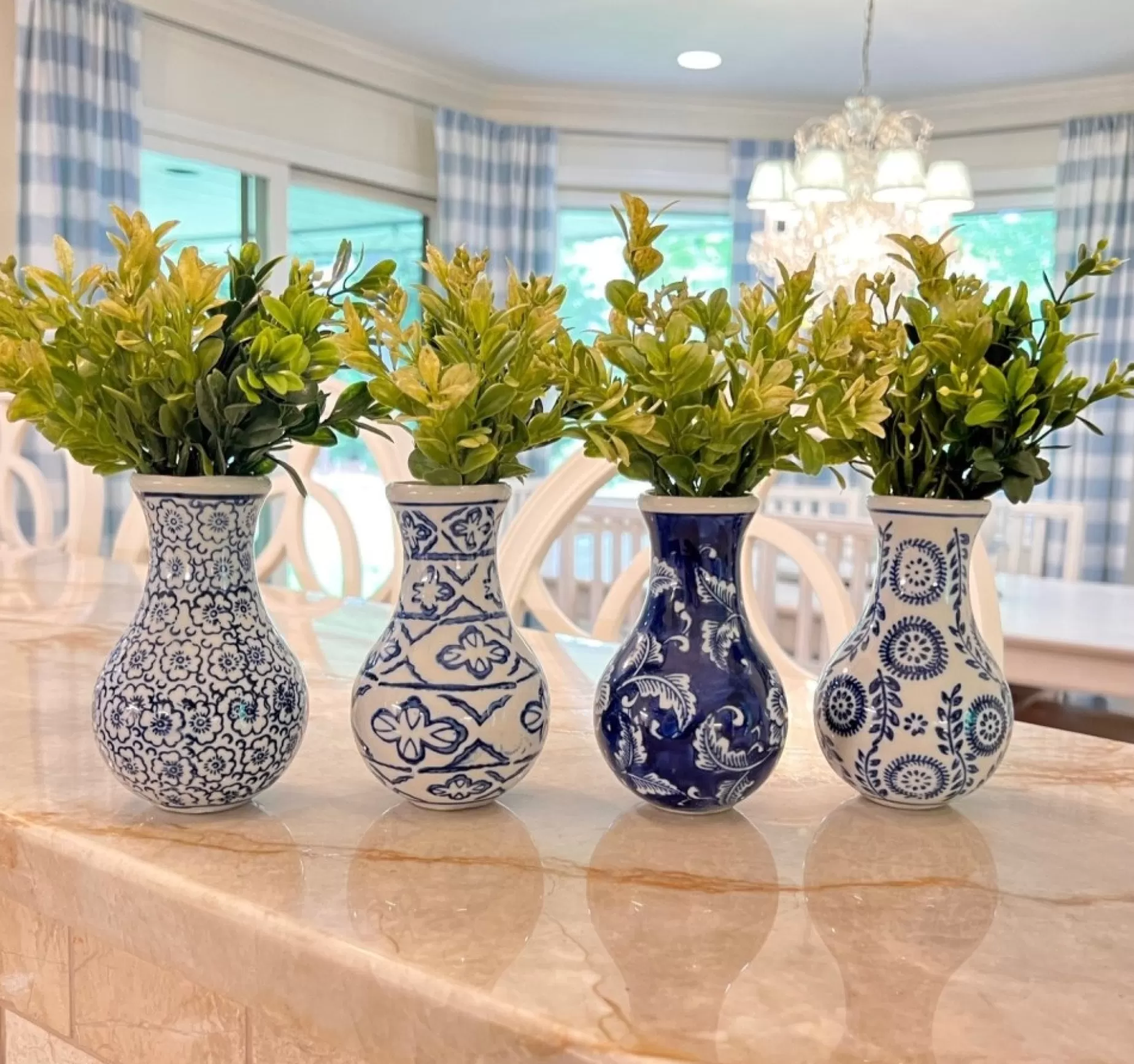 Blue And White Chinoiserie Bud Vase - Grand Millennial Bud Vase<Danny's Fine Porcelain Hot