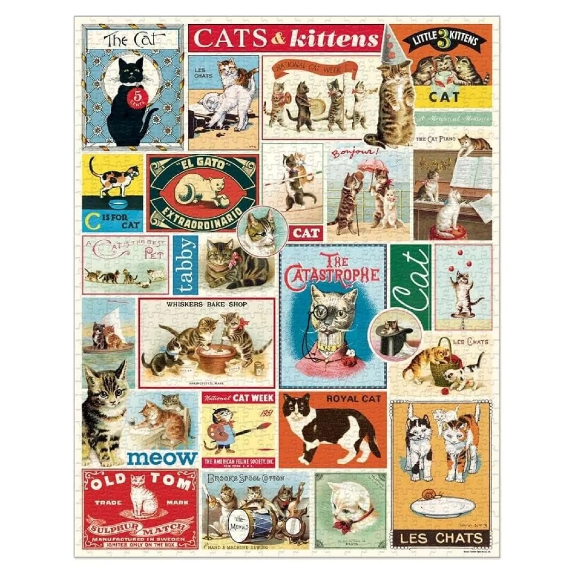 Cats Vintage Puzzle<Cavallini Papers & Co. Inc Sale