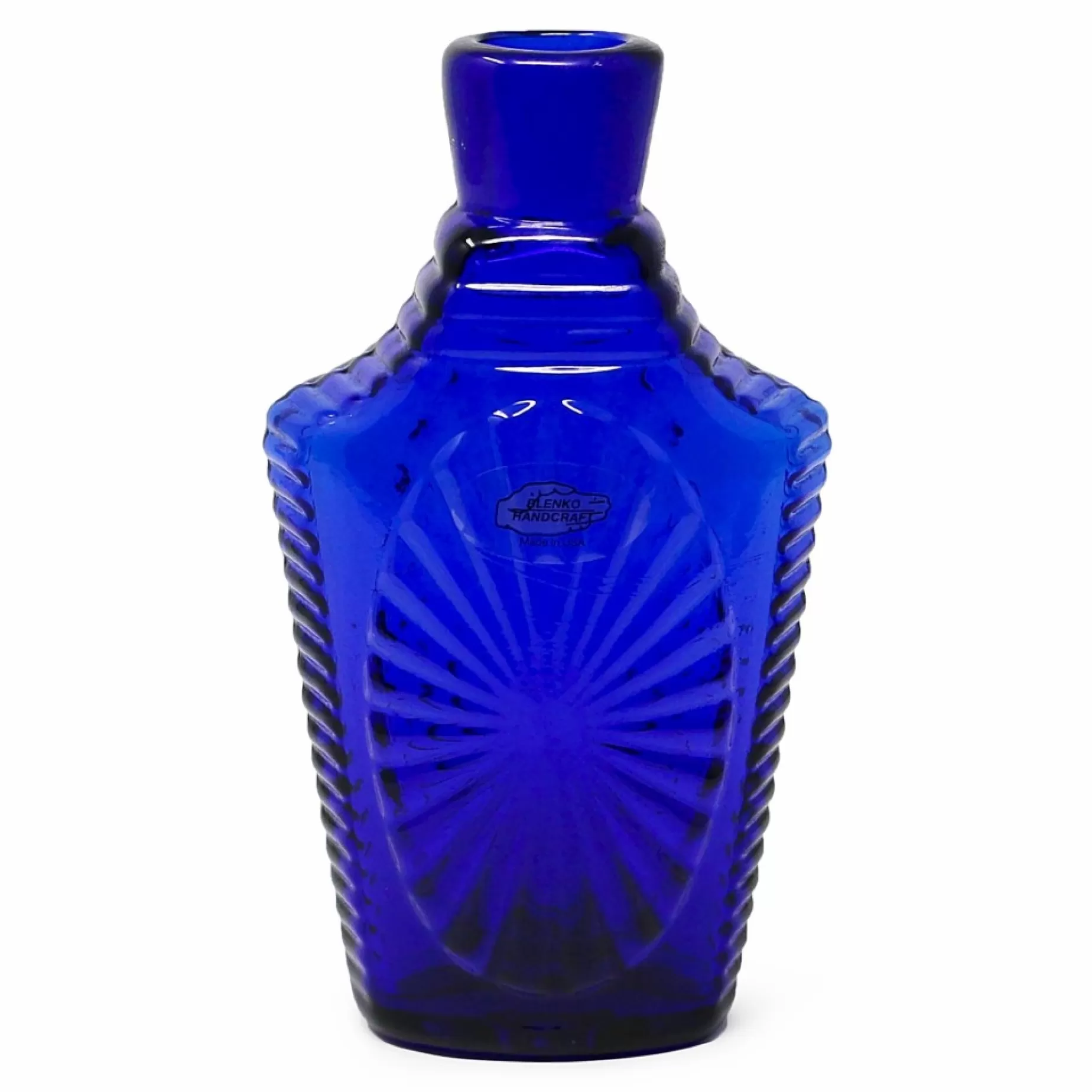 Cobalt Sunburst Flask<BLENKO GLASS COMPANY Outlet