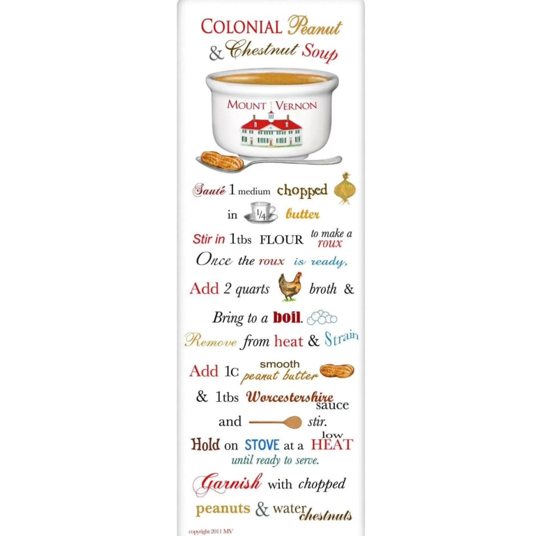 Colonial Peanut & Chestnut Soup Flour Sack Towel<* Shop