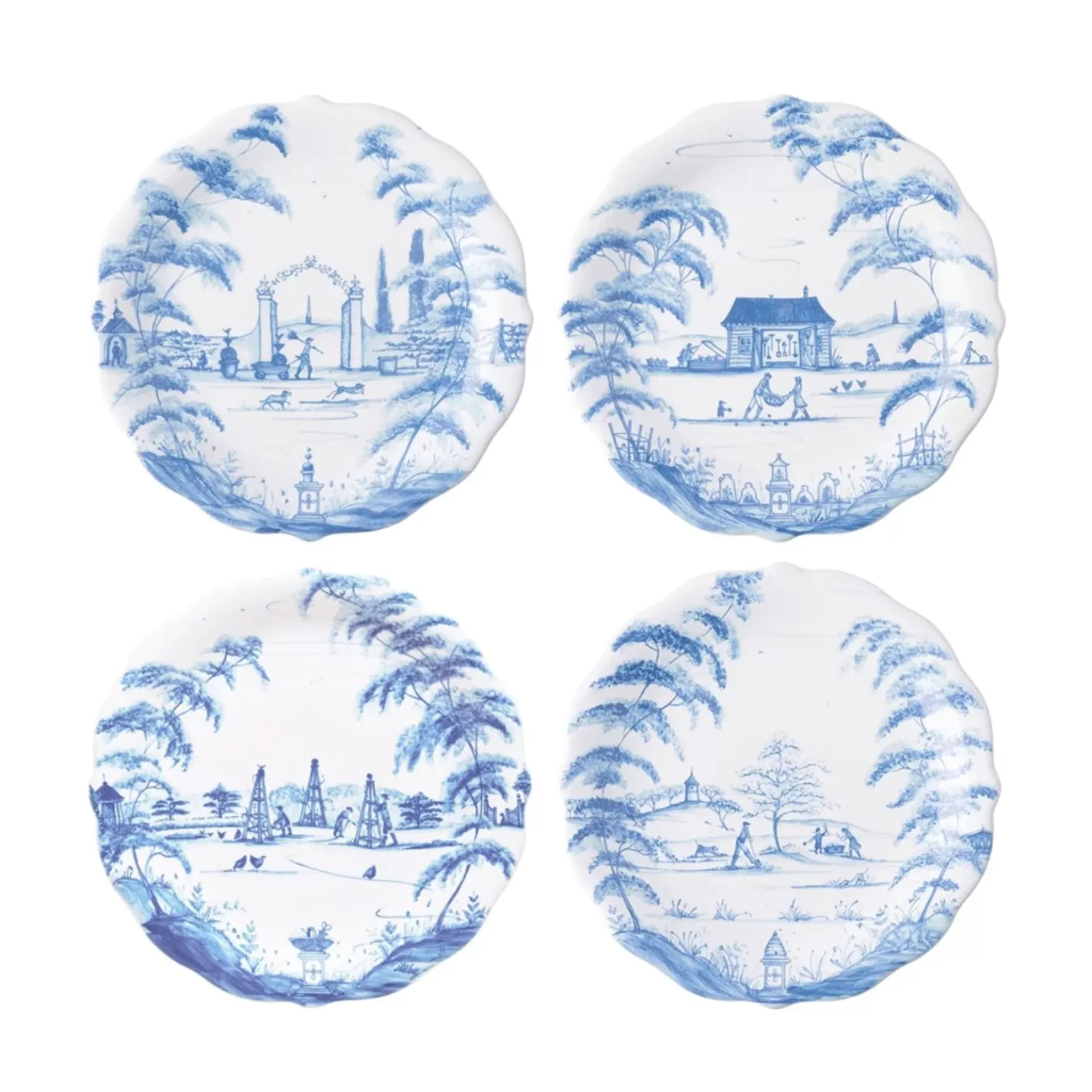 Country Estate Set Of Four Party Plates<Juliska New