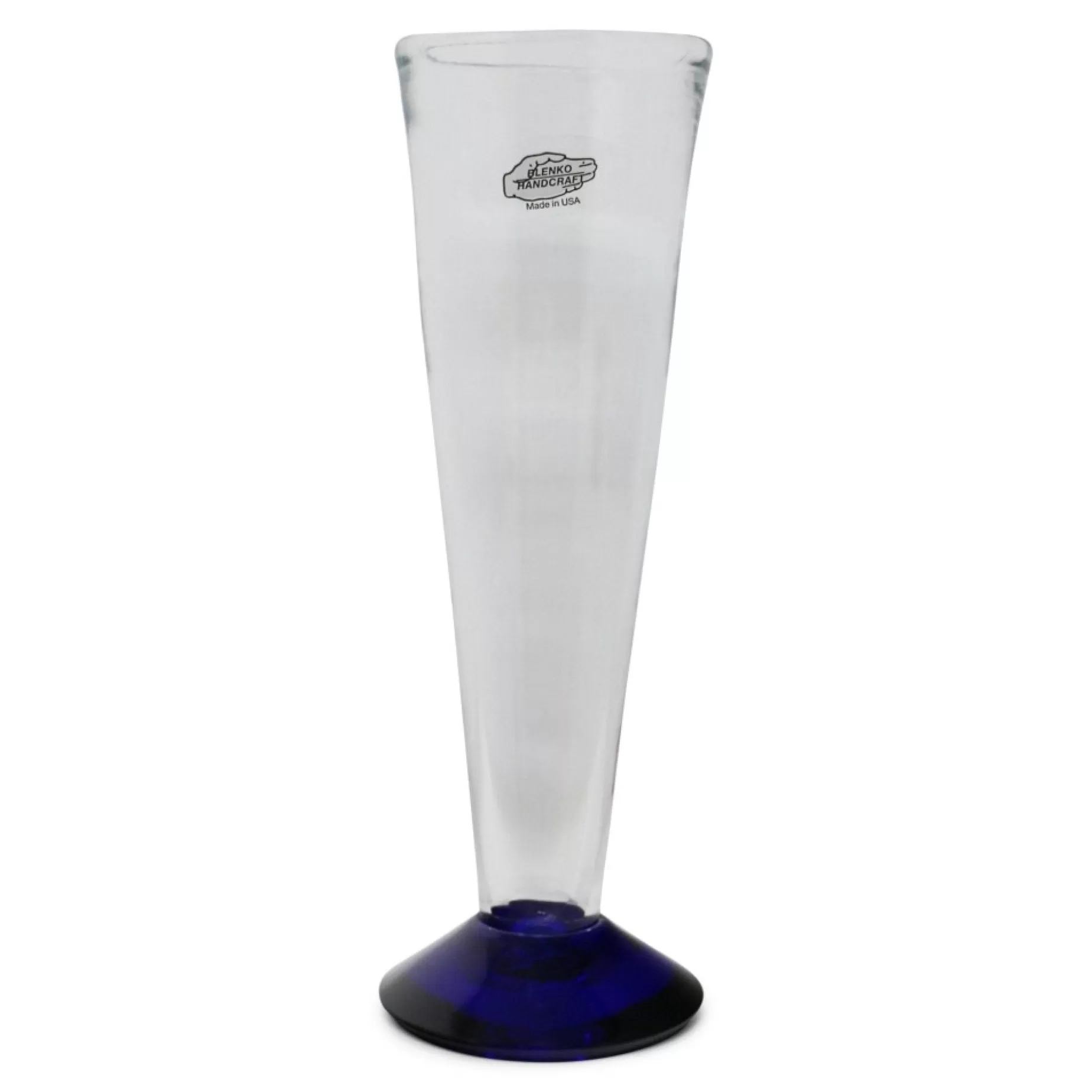 Crystal Pilsner With Cobalt Foot<BLENKO GLASS COMPANY Best