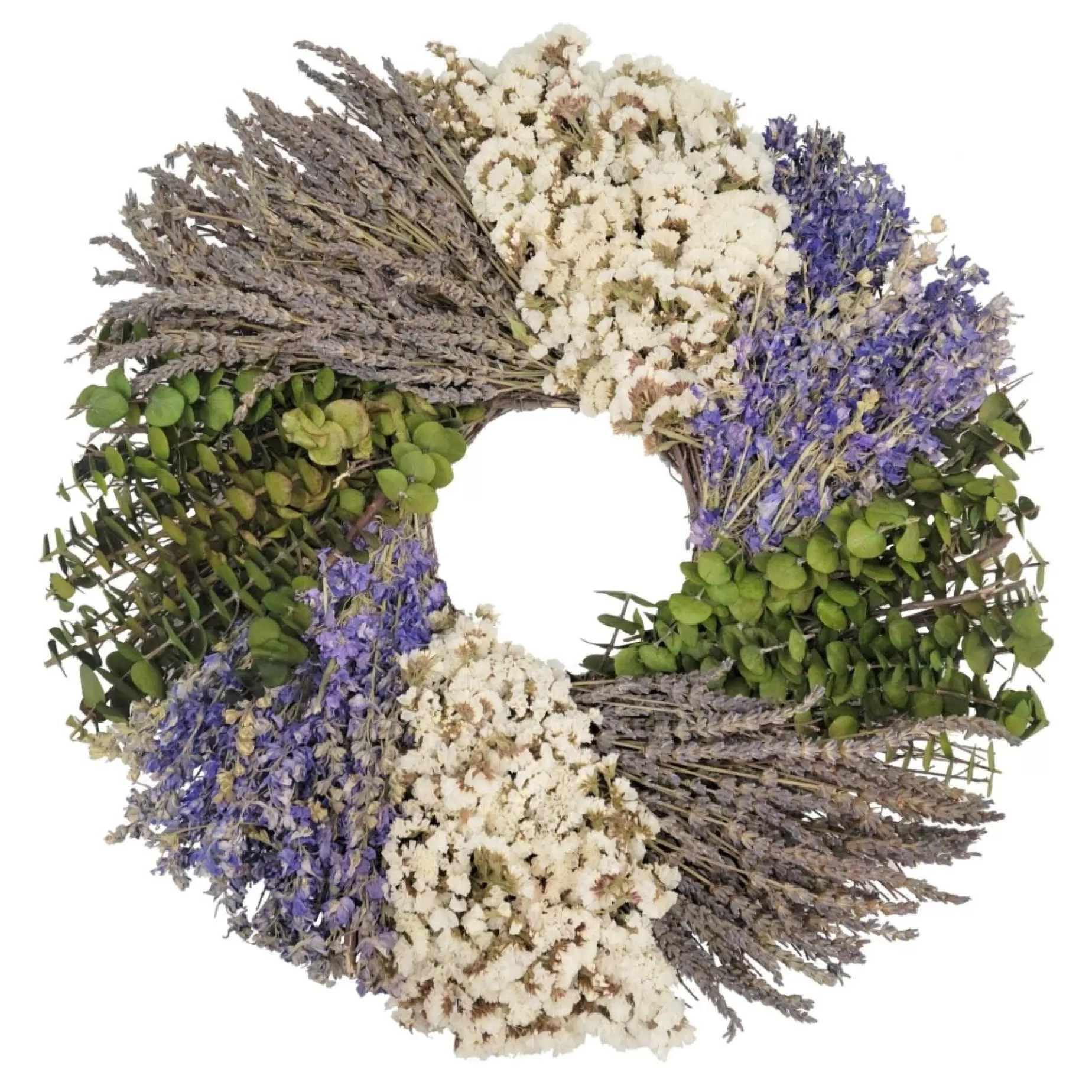 Dried Botanicals Wreath - Lavender Purple Swirl - 18"<FLORAL TREASURE Store