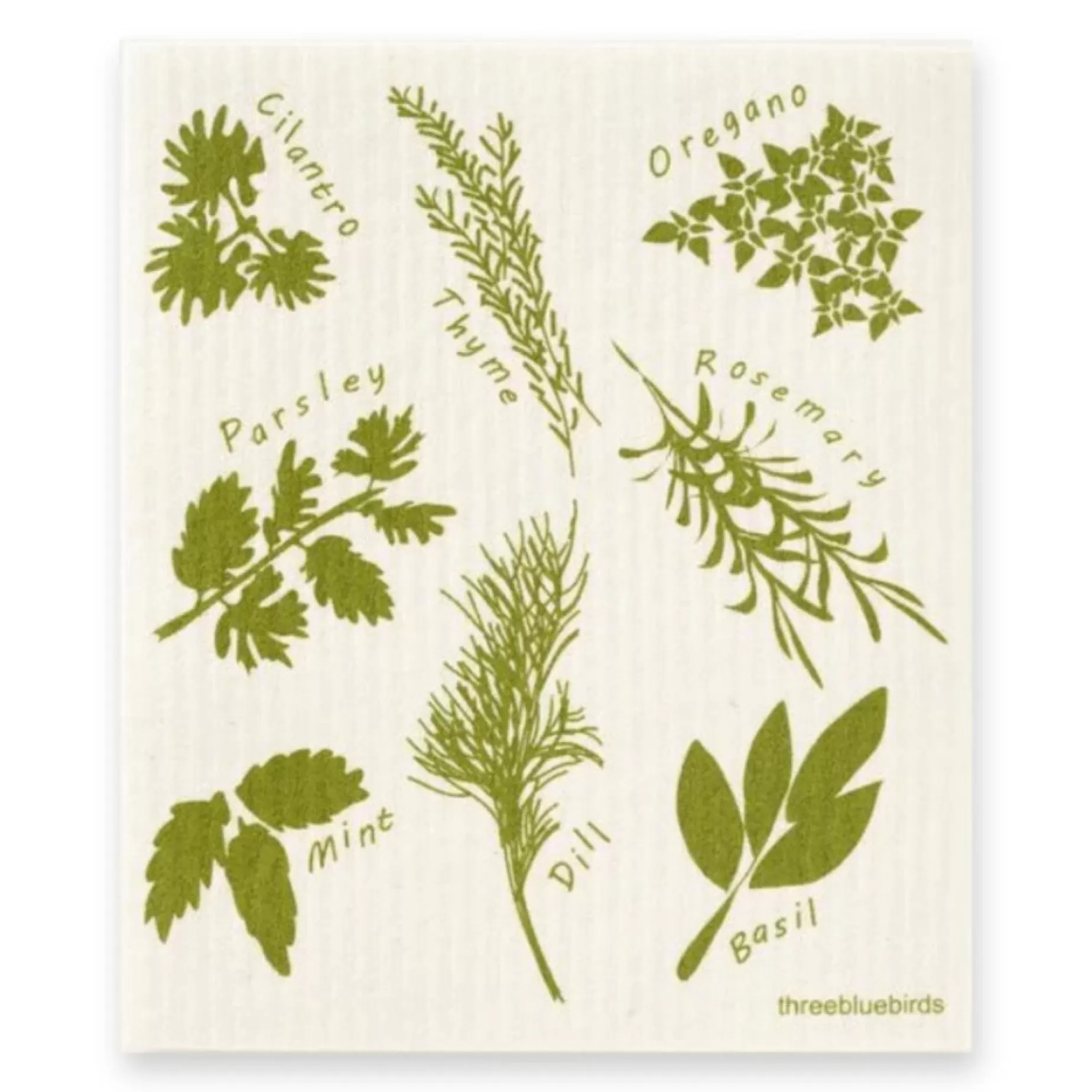 Eco-Friendly Swedish Dishcloth - Herbs<THREE BLUEBIRDS Shop