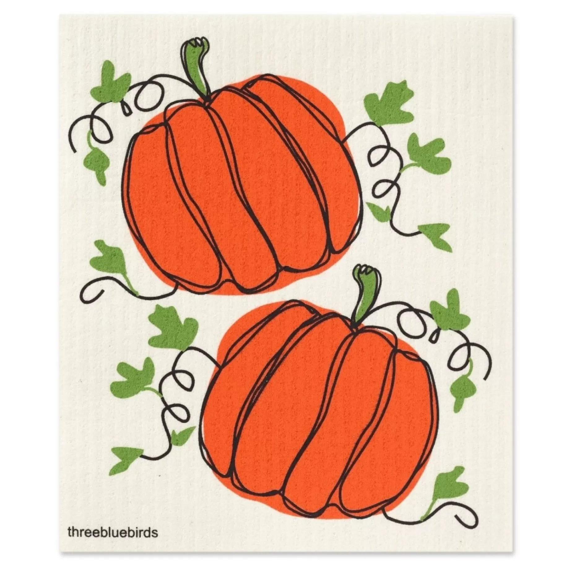 Eco-Friendly Swedish Dishcloth - Pumpkins<THREE BLUEBIRDS Cheap