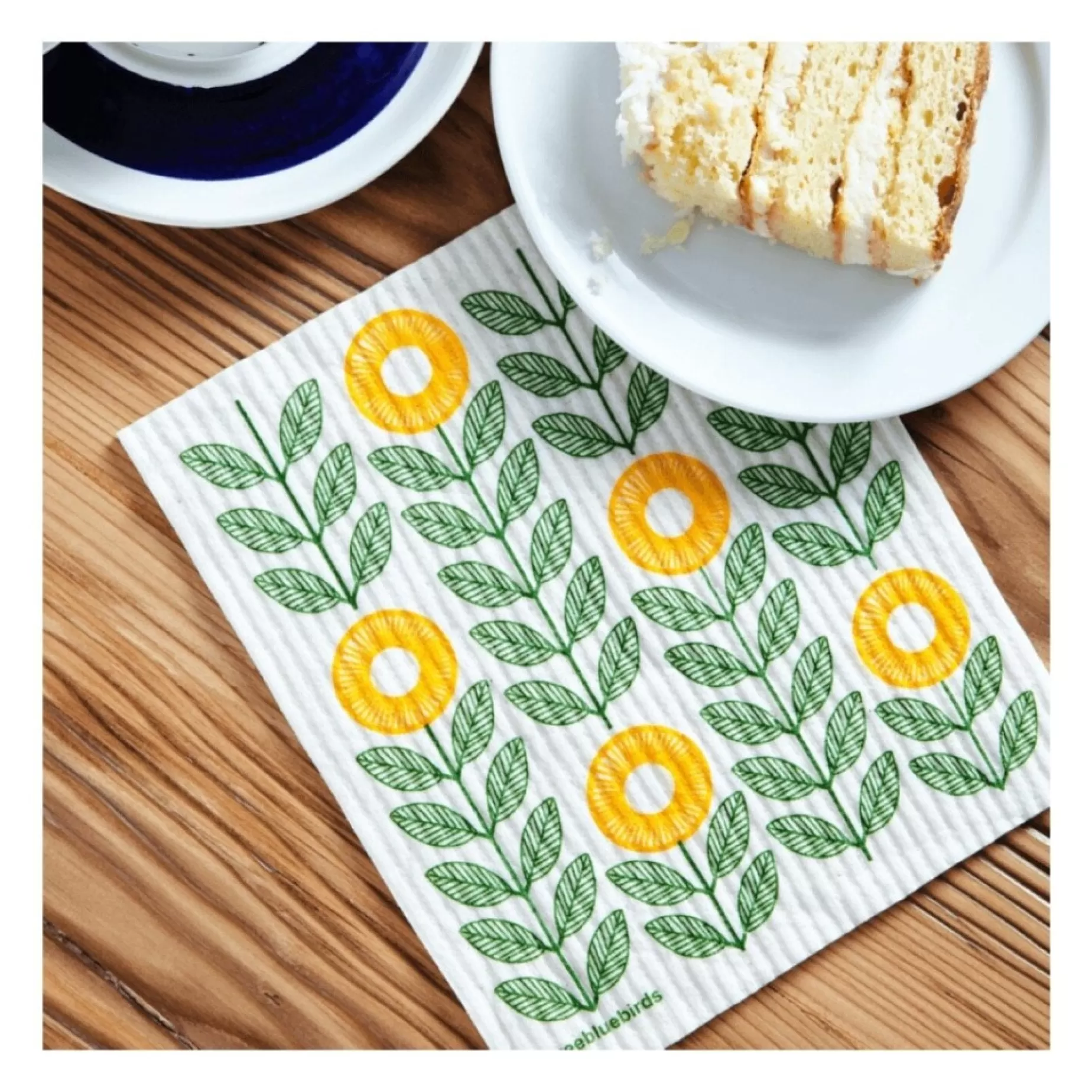 Eco-Friendly Swedish Dishcloth - Sunflowers<THREE BLUEBIRDS Fashion