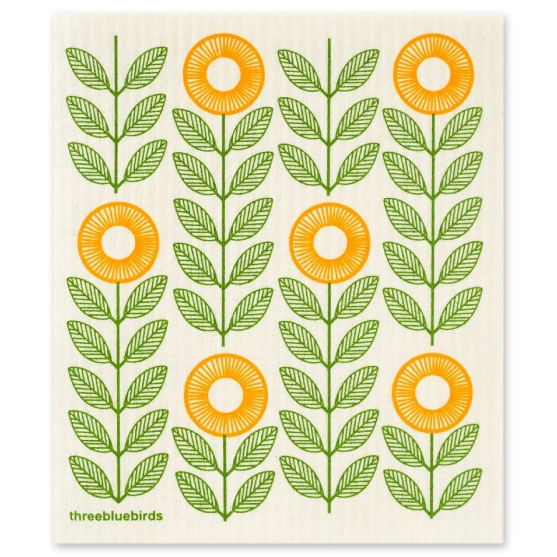 Eco-Friendly Swedish Dishcloth - Sunflowers<THREE BLUEBIRDS Fashion