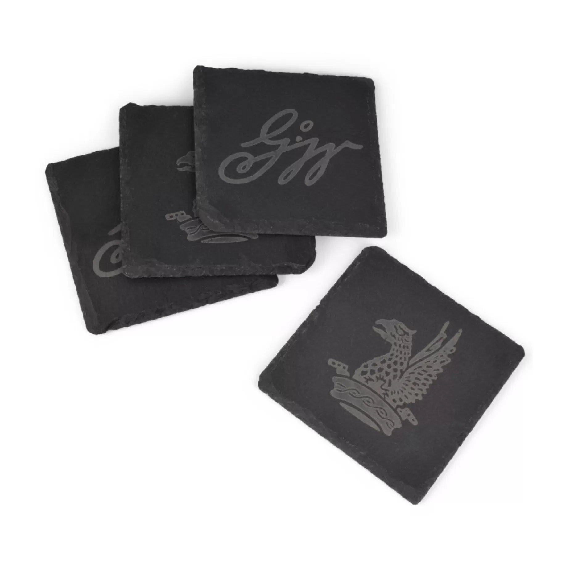 Etched Slate Coasters - Set Of 4<DESIGN MASTER ASSOCIATES New