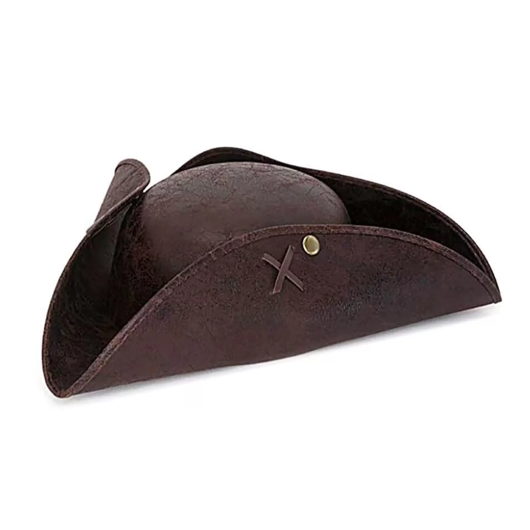 Faux Leather Brown Tri-Cornered Hat<JACOBSON HAT COMPANY, INC Store