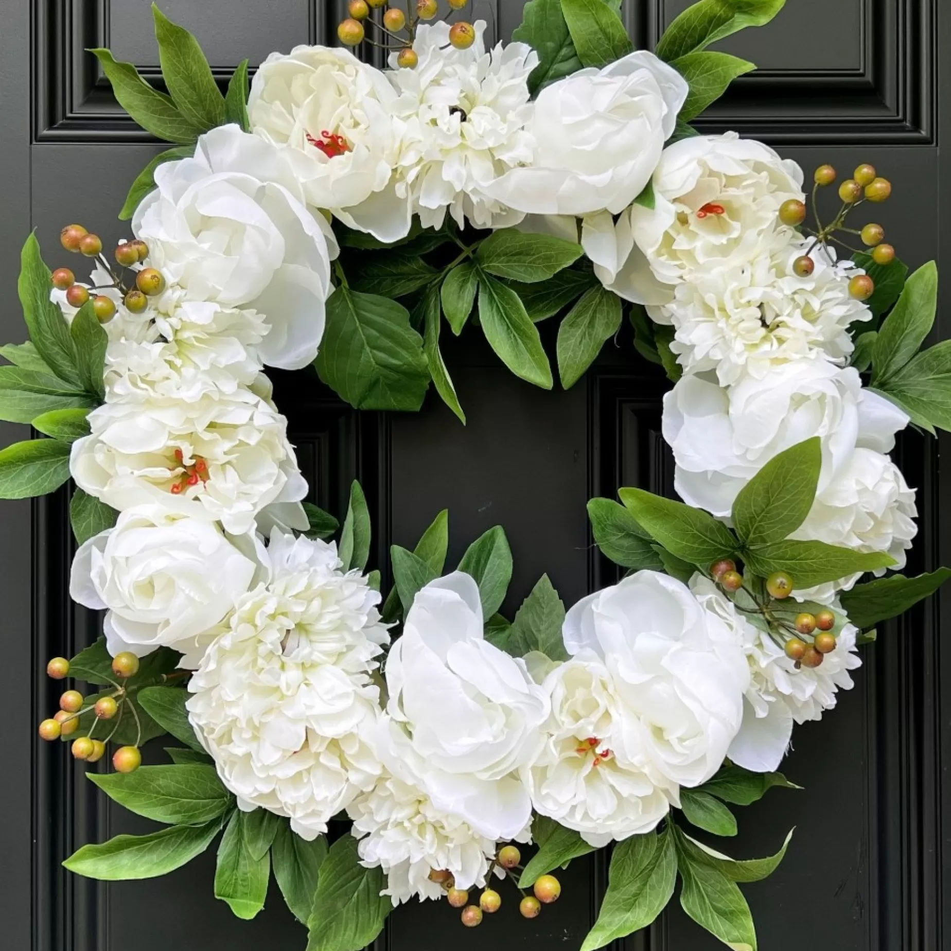 Faux Peony Wreath - Ivory<ALLSTATE FLORAL Cheap