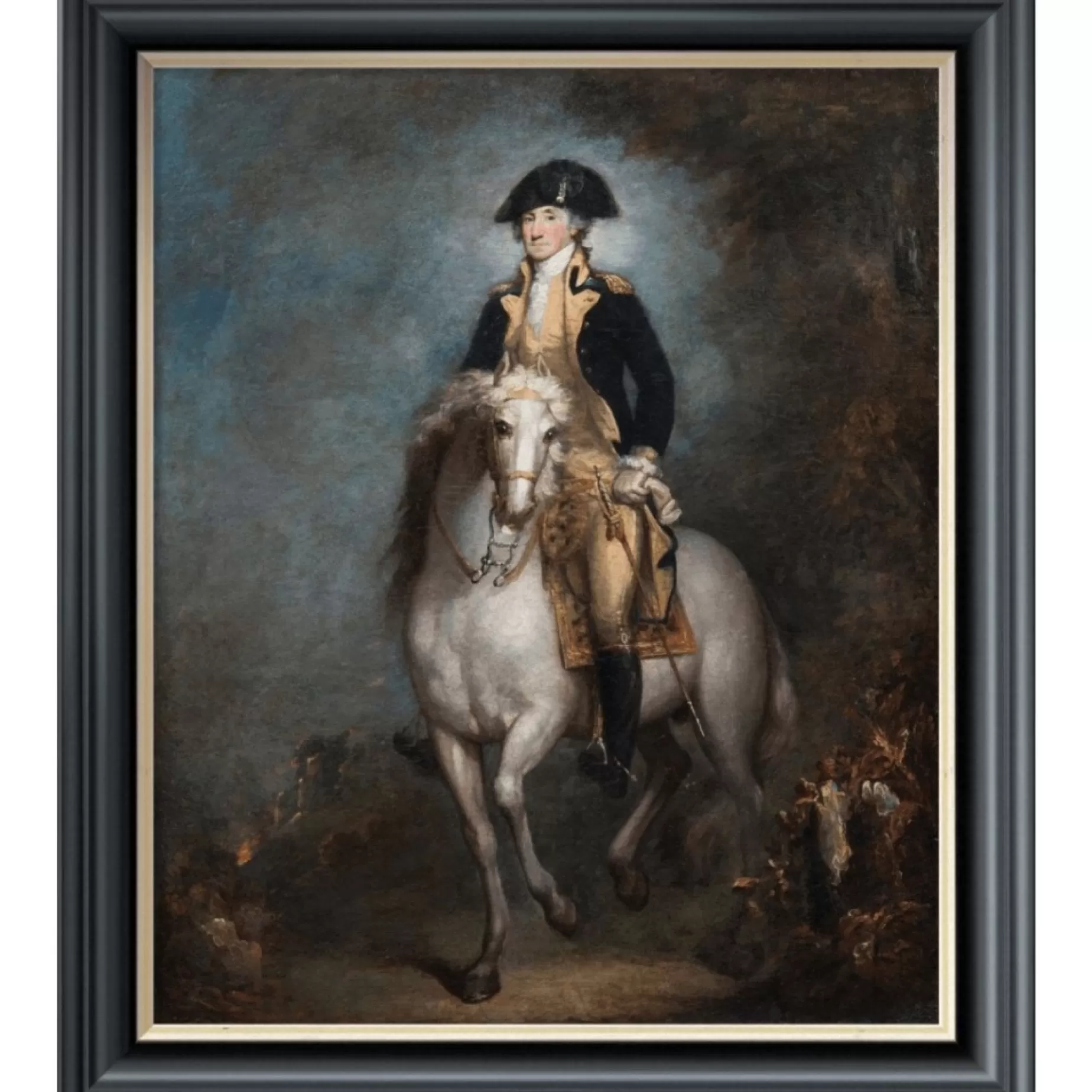 George Washington On Horseback By Rembrandt Peale Framed Print: Large Edition<BENTLEY GLOBAL ARTS GROUP New
