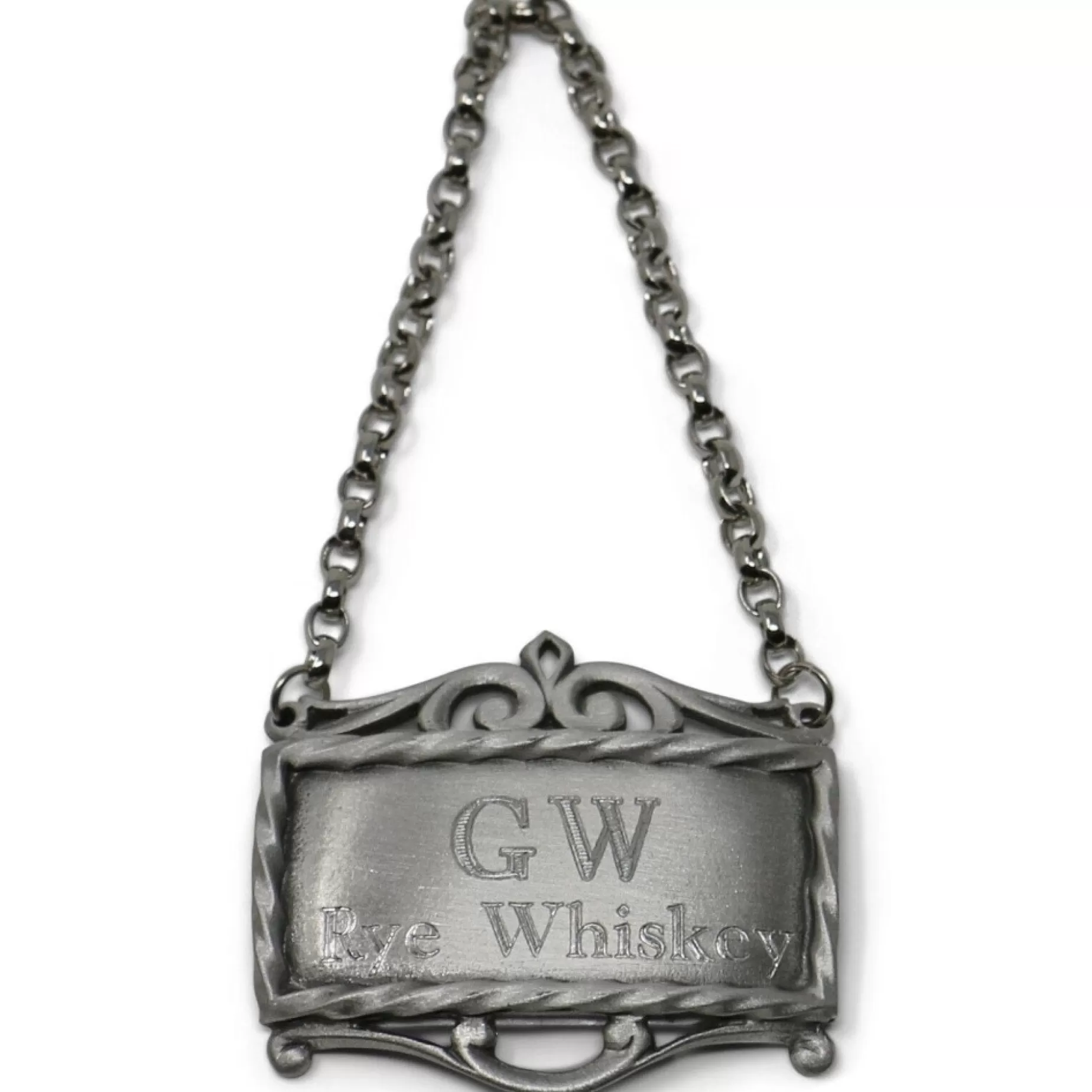 Gw's Rye Whiskey Pewter Decanter Label<SALISBURY PEWTER Cheap