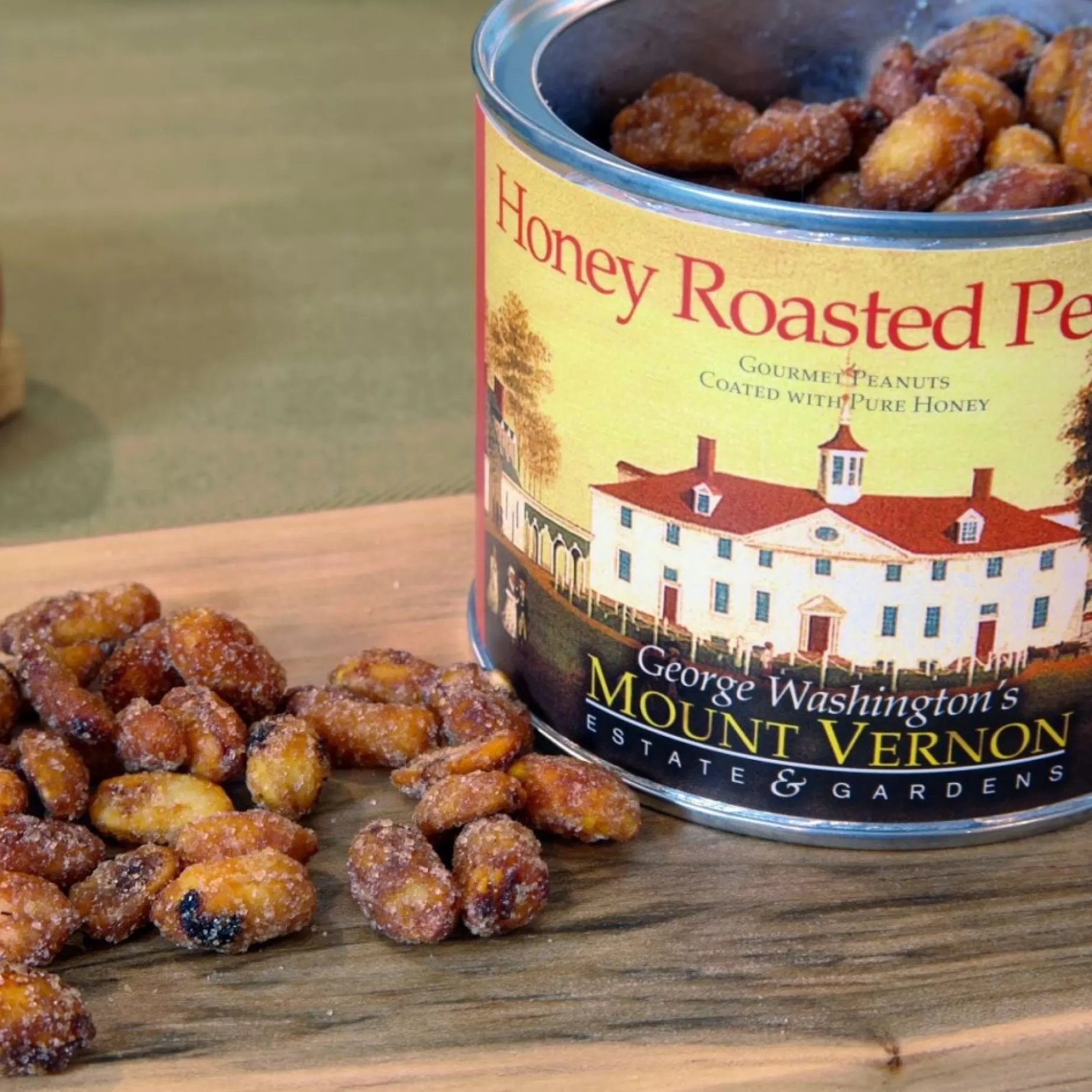 Honey Roasted Peanuts: 9 Ounce - Mount Vernon<* Hot