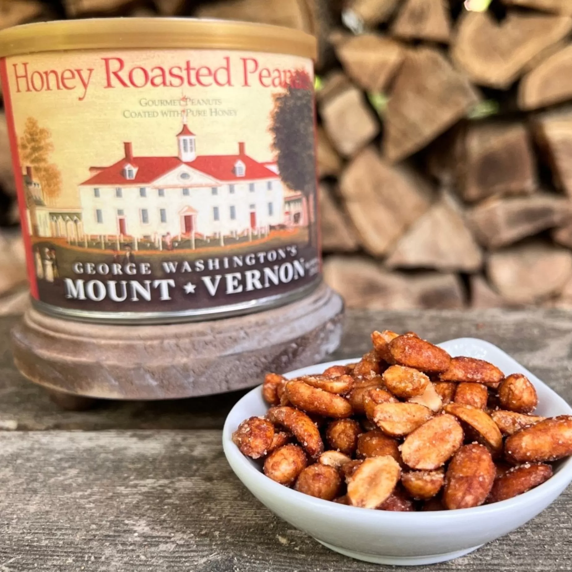 Honey Roasted Peanuts: 9 Ounce - Mount Vernon<* Hot