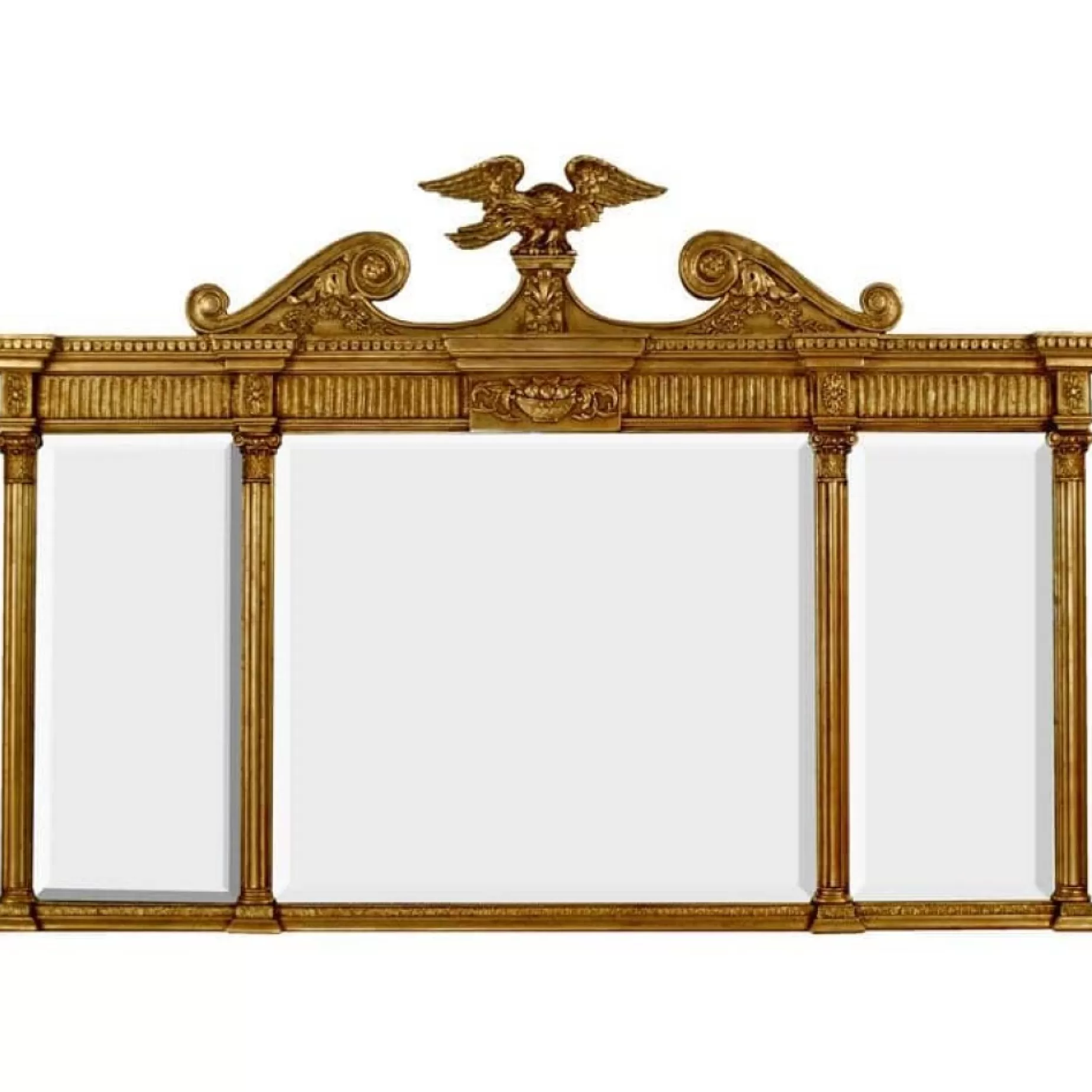 Mount Vernon Burnished Gold Leaf Tri-Panel Classic Mirror<* Sale