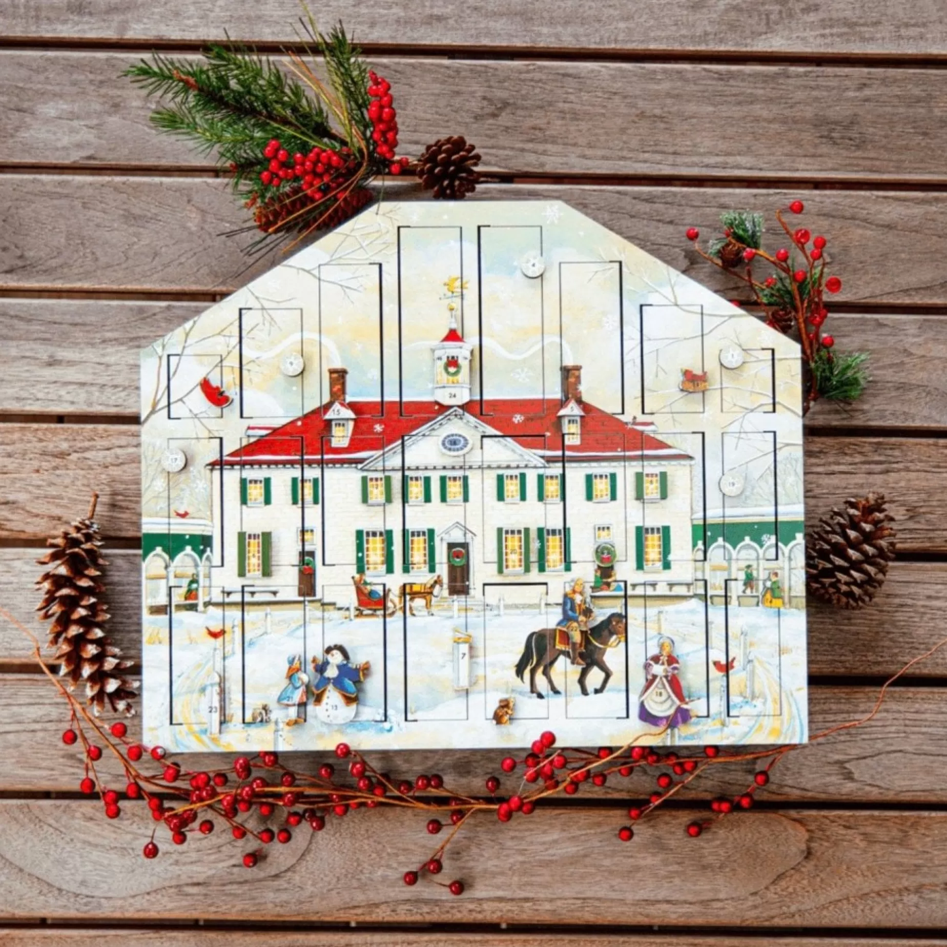 Mount Vernon Wooden Advent Calendar<* Hot