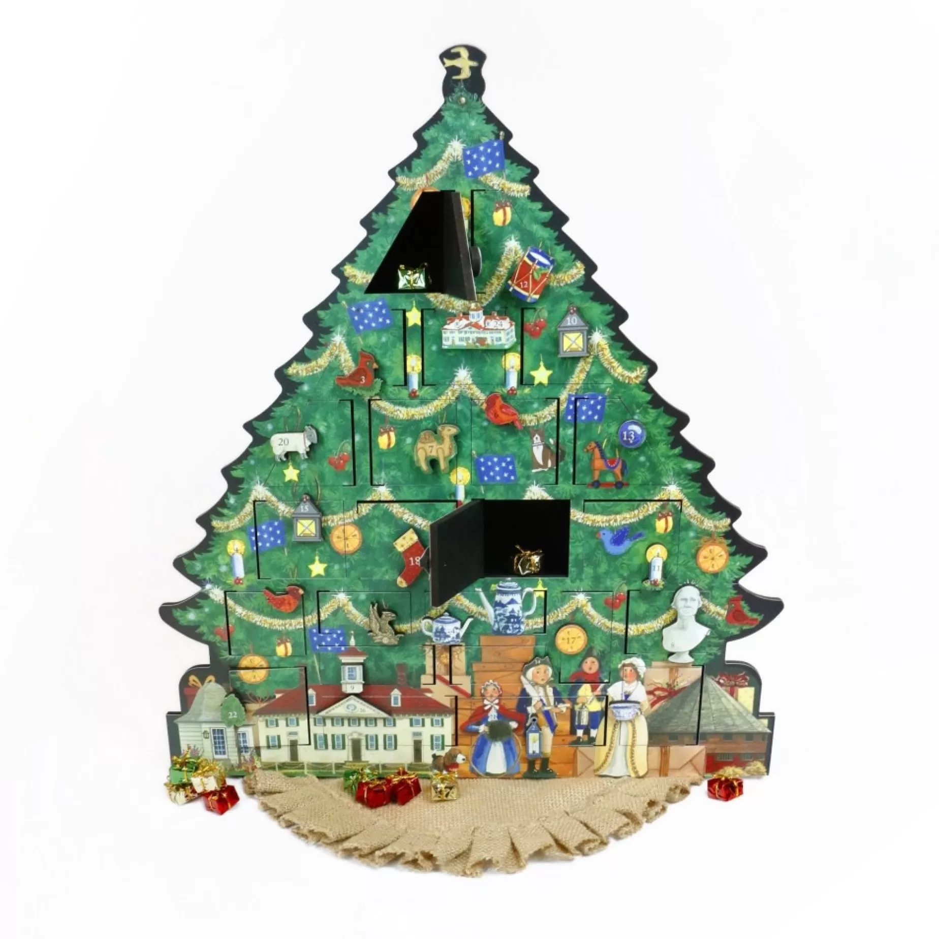 Mount Vernon Wooden Tree Advent Calendar<BYER's CHOICE, LTD Online