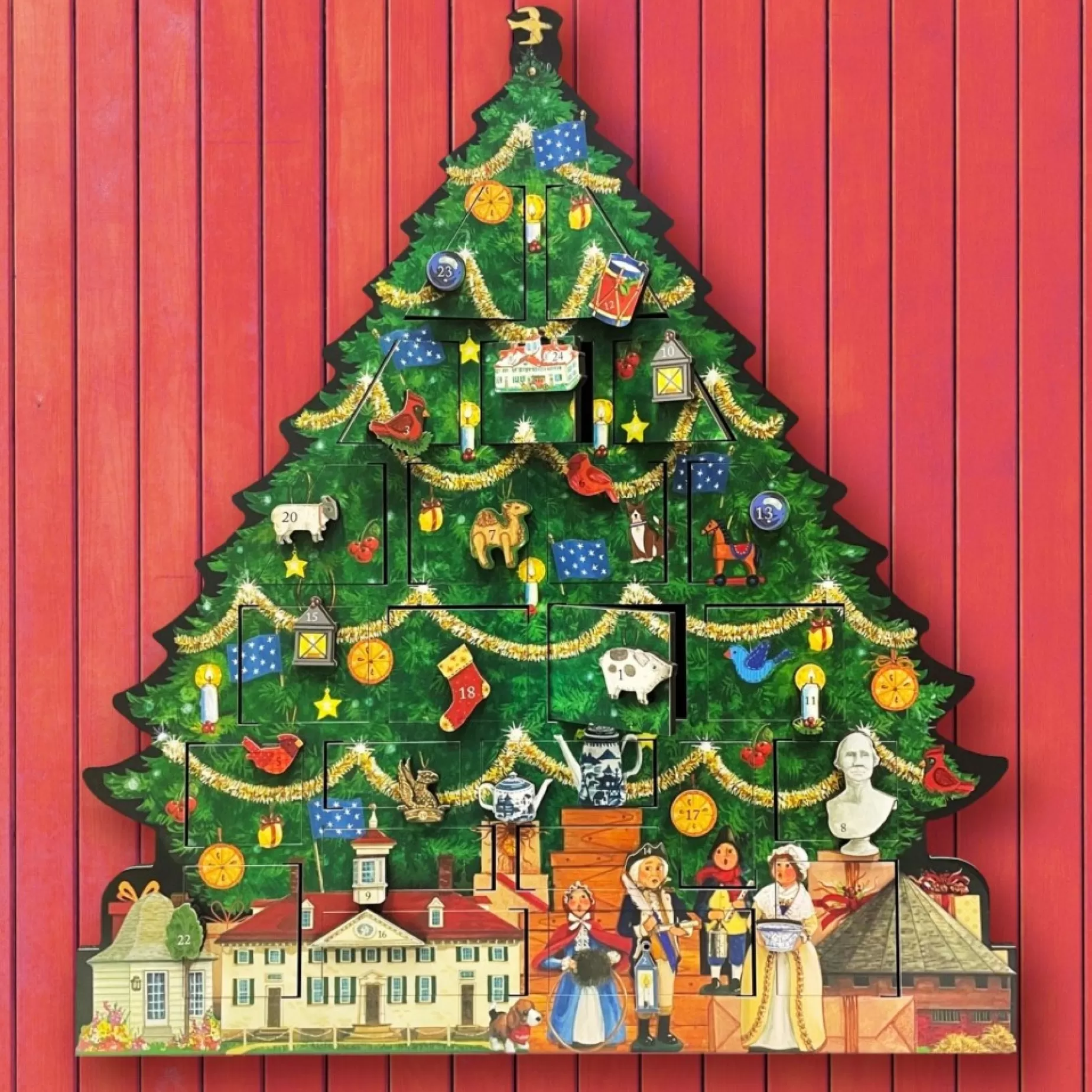 Mount Vernon Wooden Tree Advent Calendar<BYER's CHOICE, LTD Online