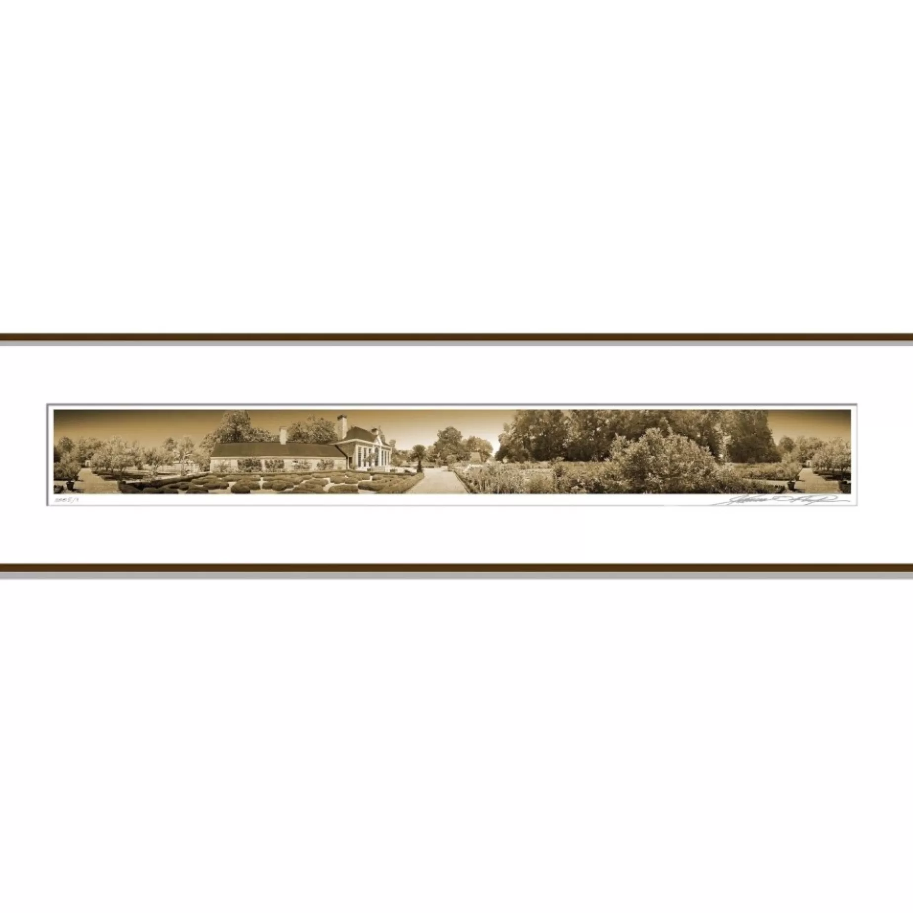 Mount Vernon's Upper Garden Framed Panoramic Photo<* Discount