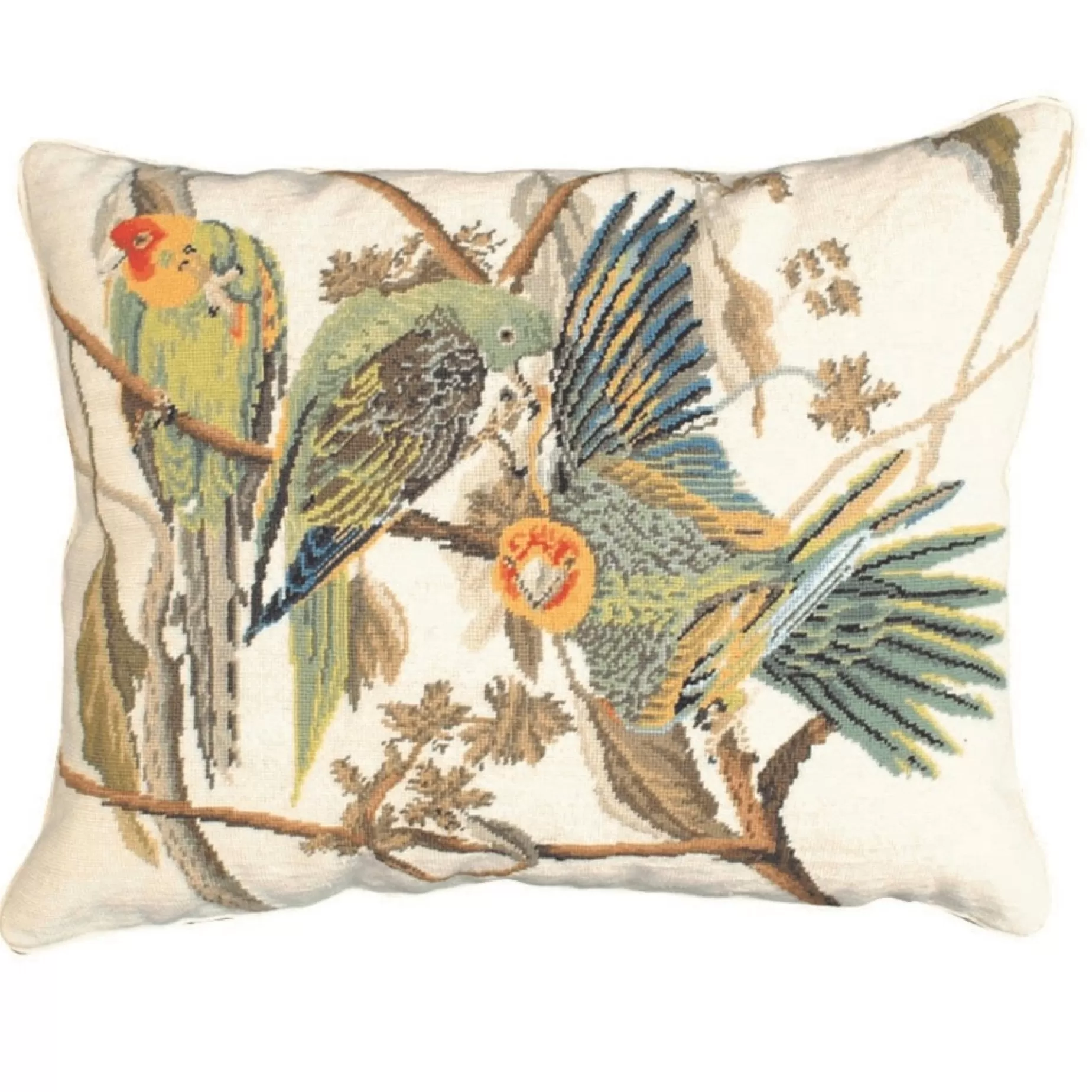 Needlepoint Carolina Parakeet Pillow<Michaelian Home New