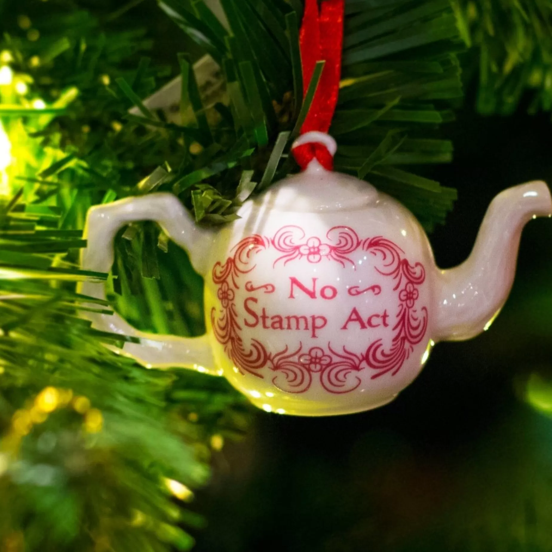 No Stamp Act Porcelain Teapot Ornament<DESIGN MASTER ASSOCIATES Cheap