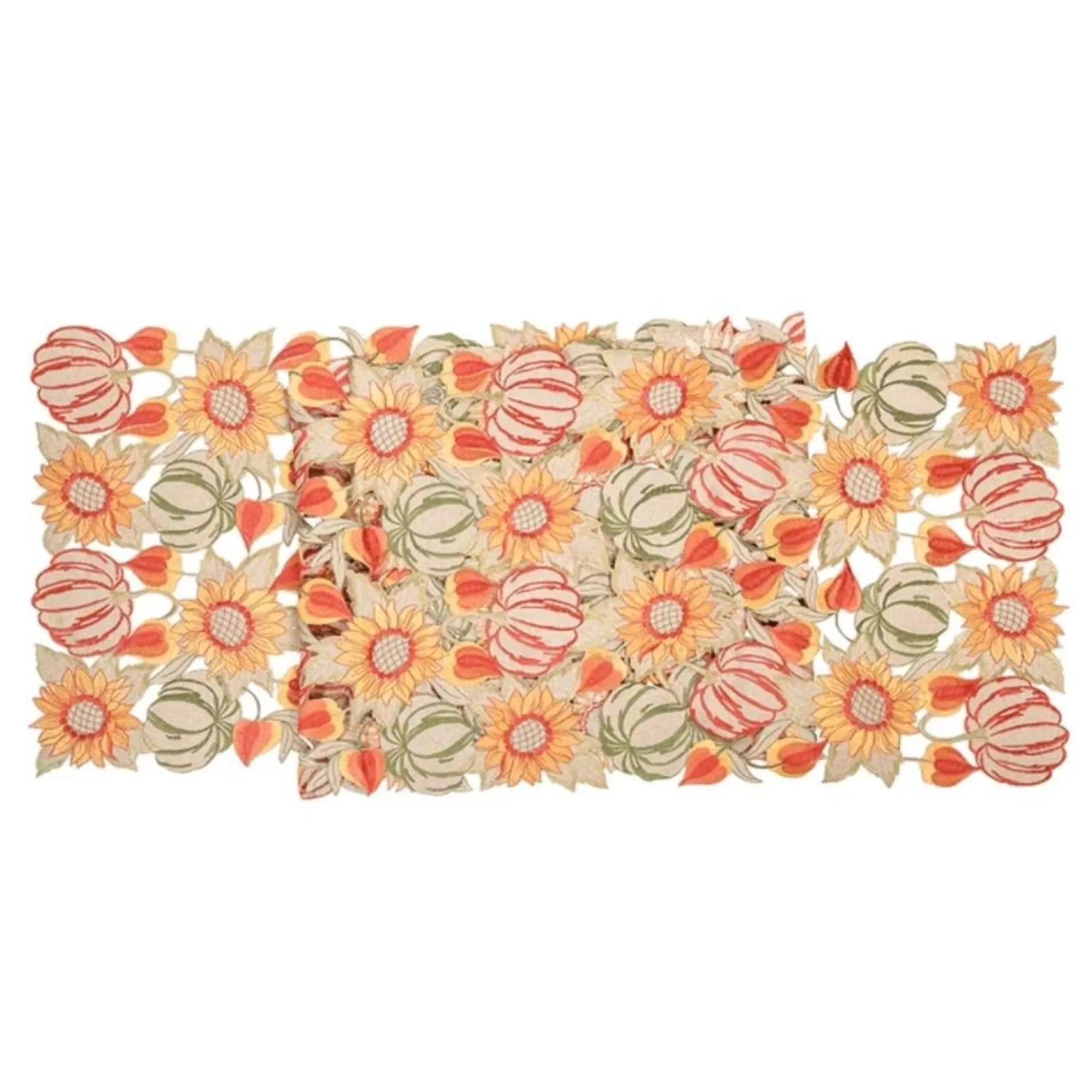 Pumpkin & Sunflower Shimmering Table Runner<C & F ENTERPRISE New