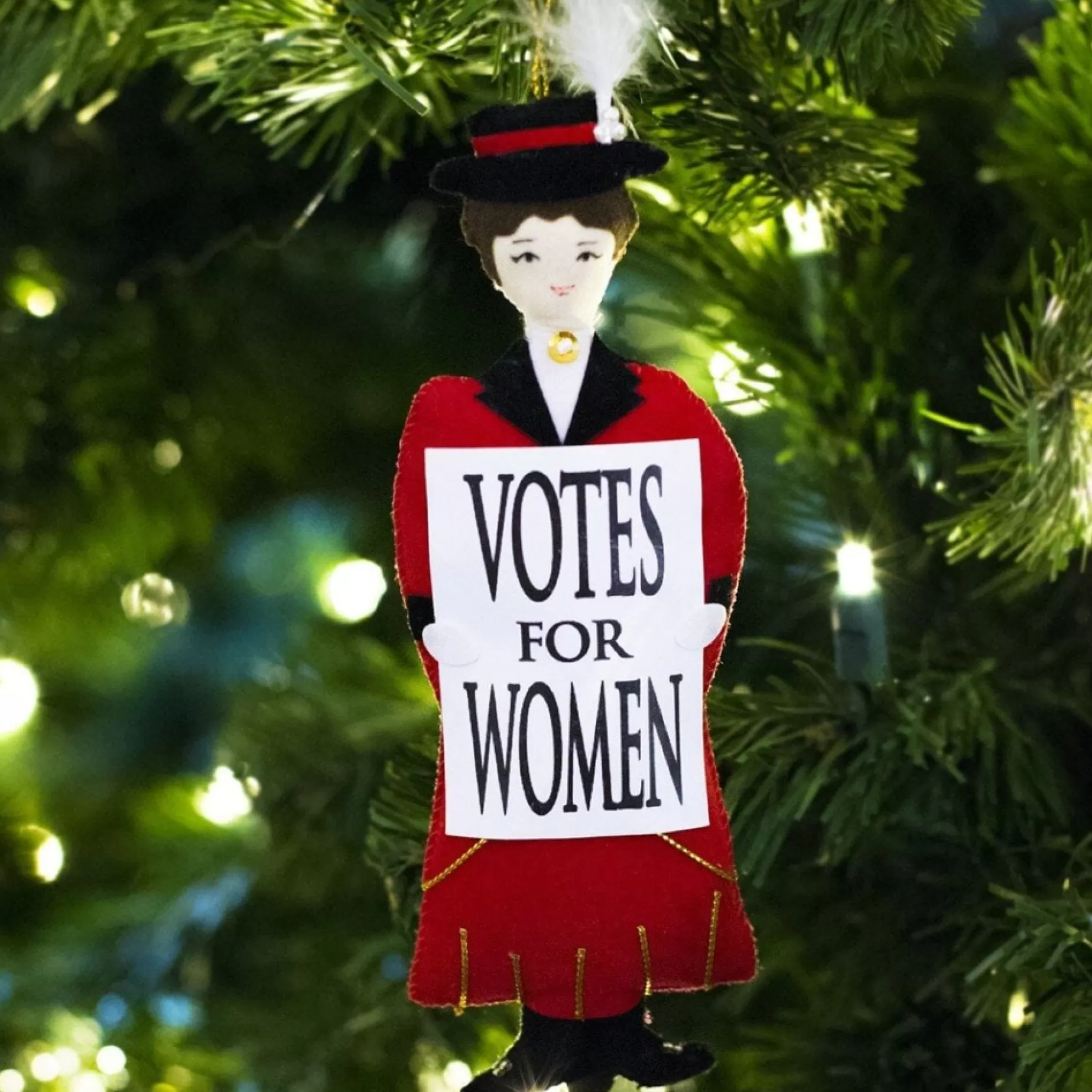 Red Suffragette Ornament<ST NICOLAS LTD. Fashion