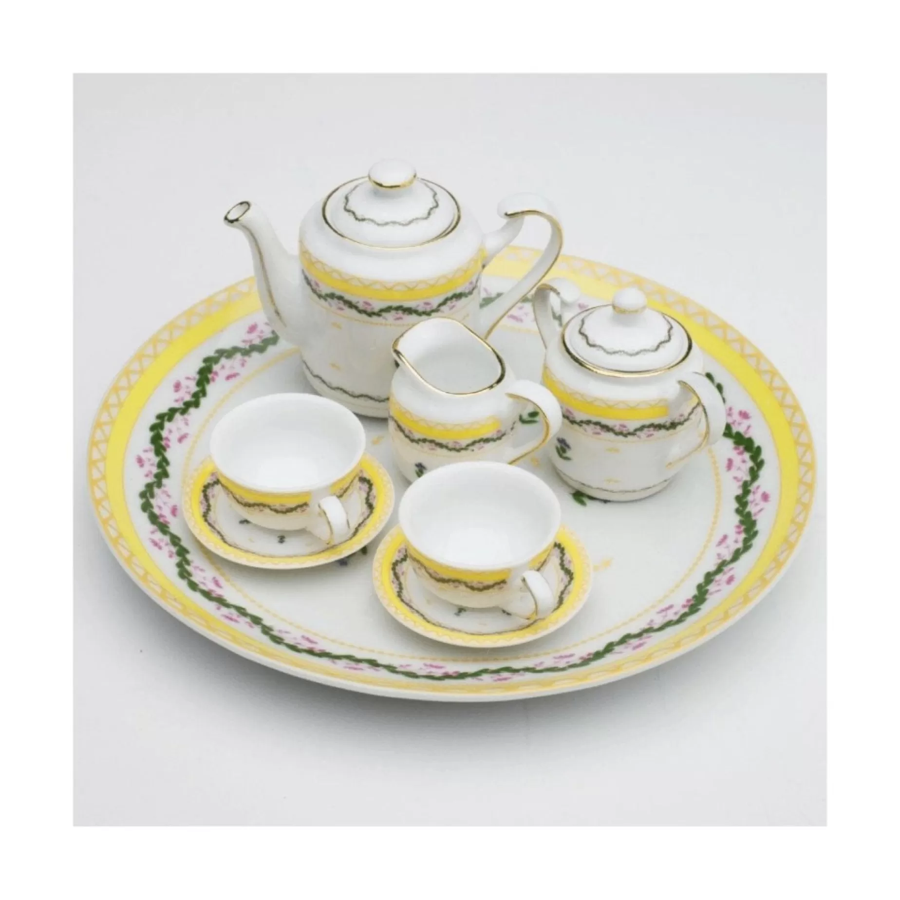 Ribbons & Cornflower Miniature Tea Set<* Sale