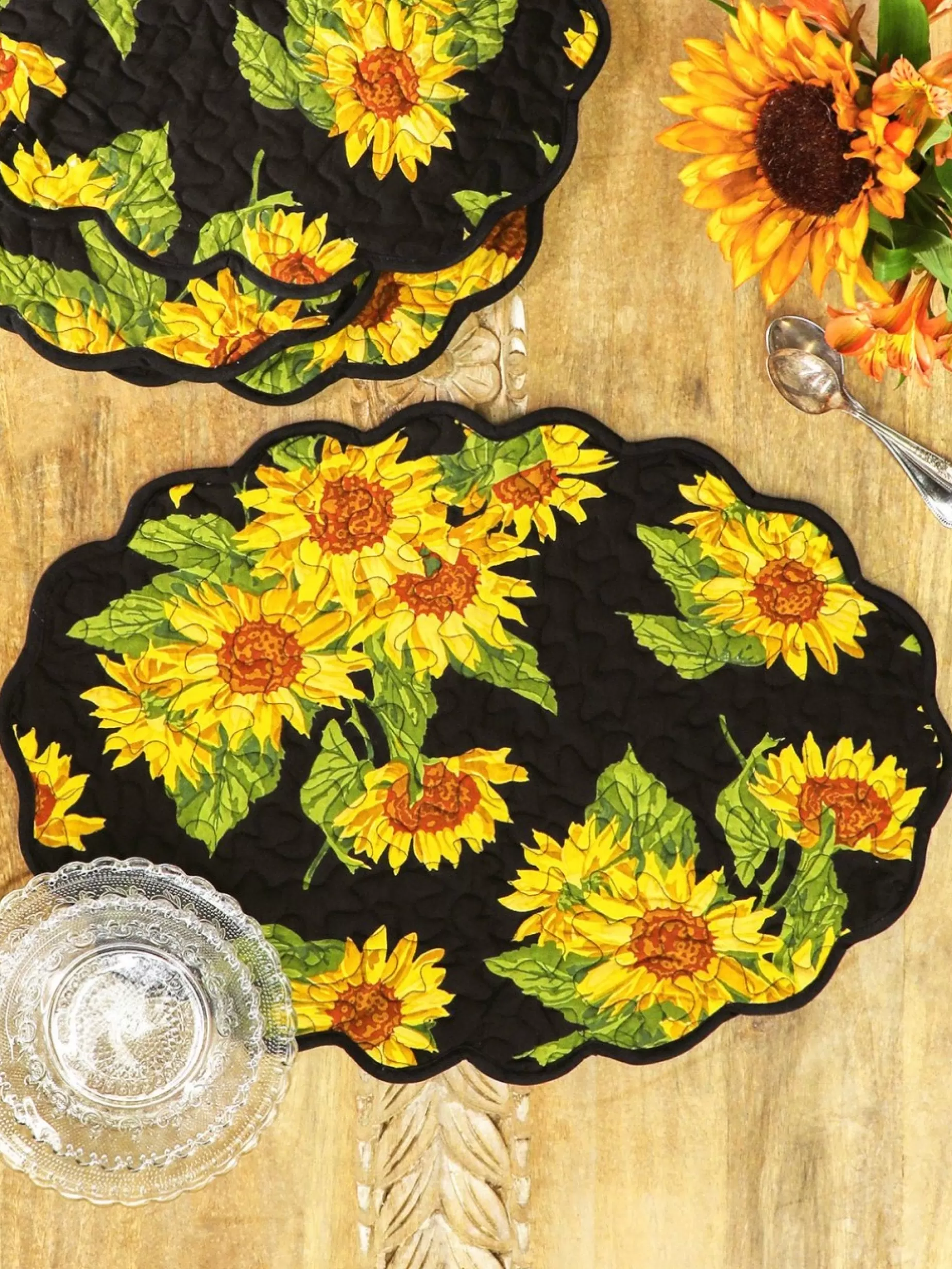 Sunflower Placemats - Fall Quilted Placemats<CORNELL ONLINE LLC Sale