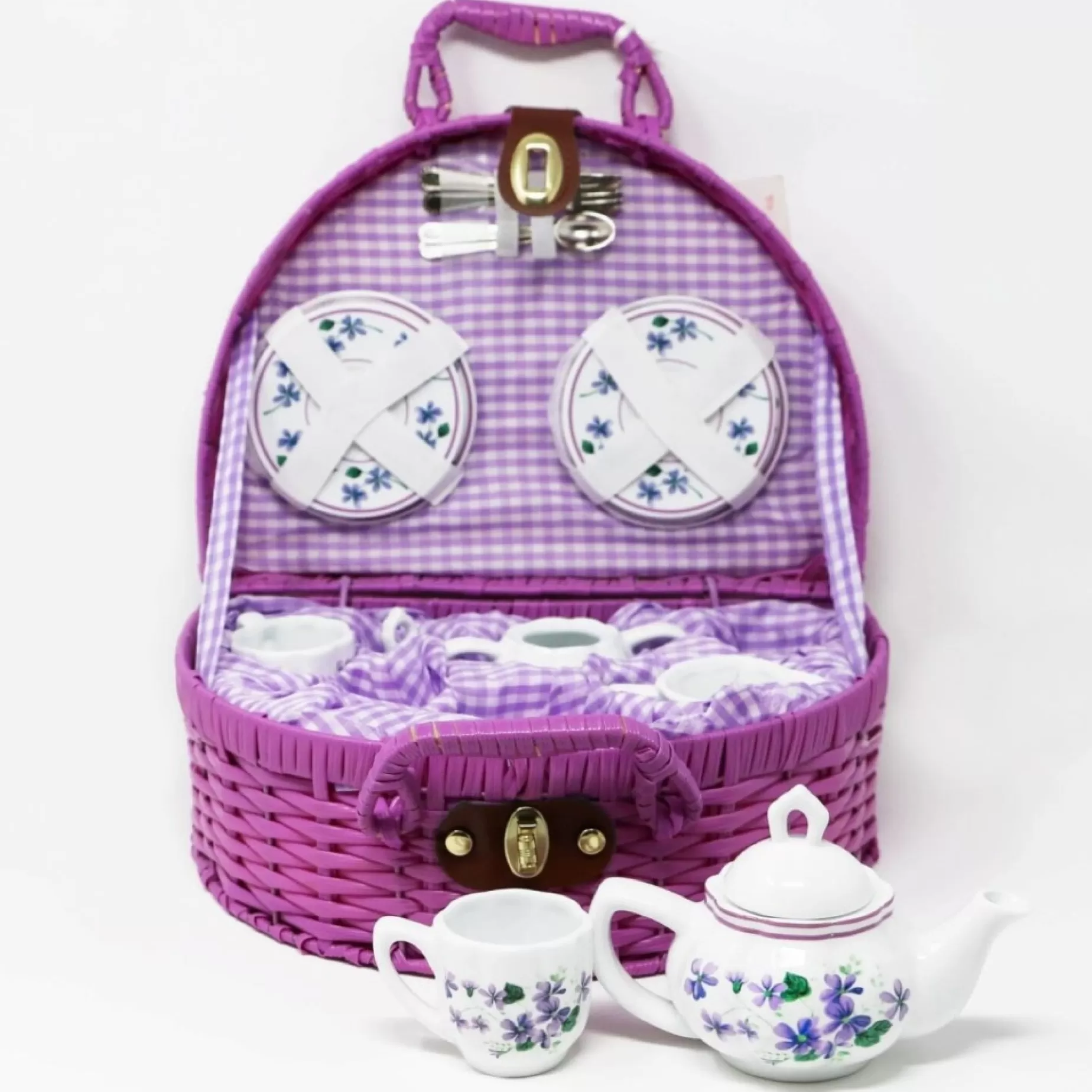 Violet Flowers Mini Porcelain Tea Set<Delton Products Discount