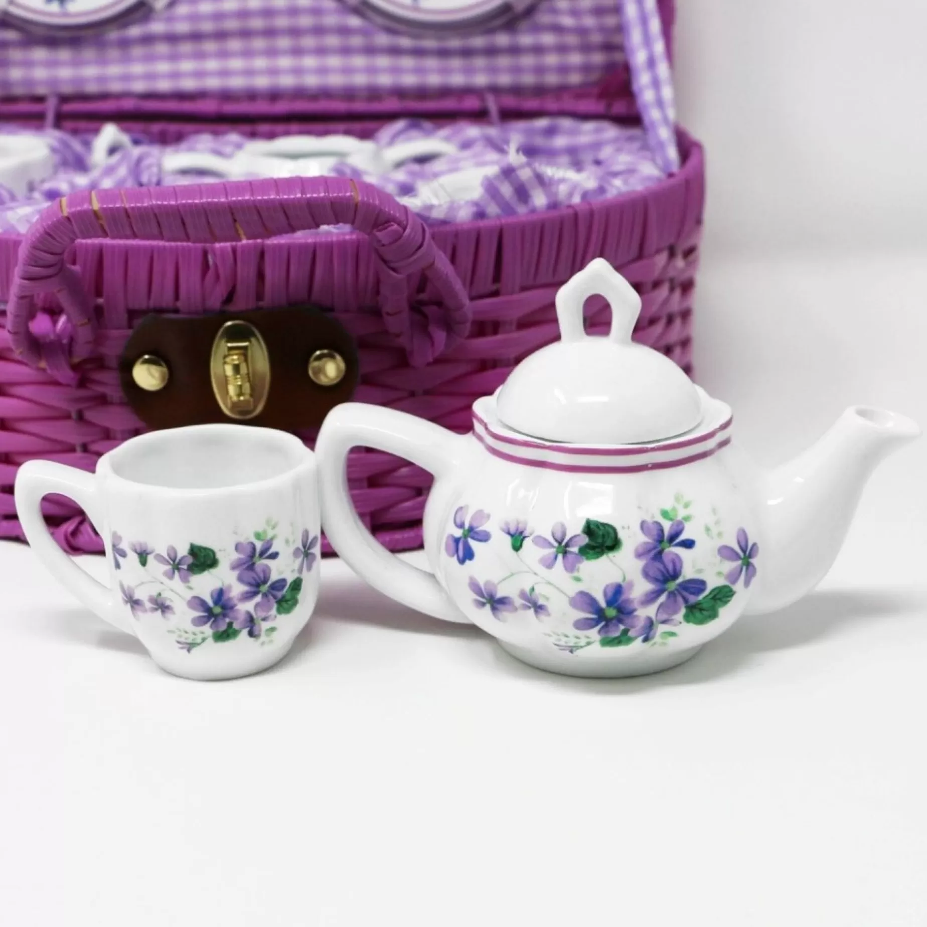 Violet Flowers Mini Porcelain Tea Set<Delton Products Best Sale