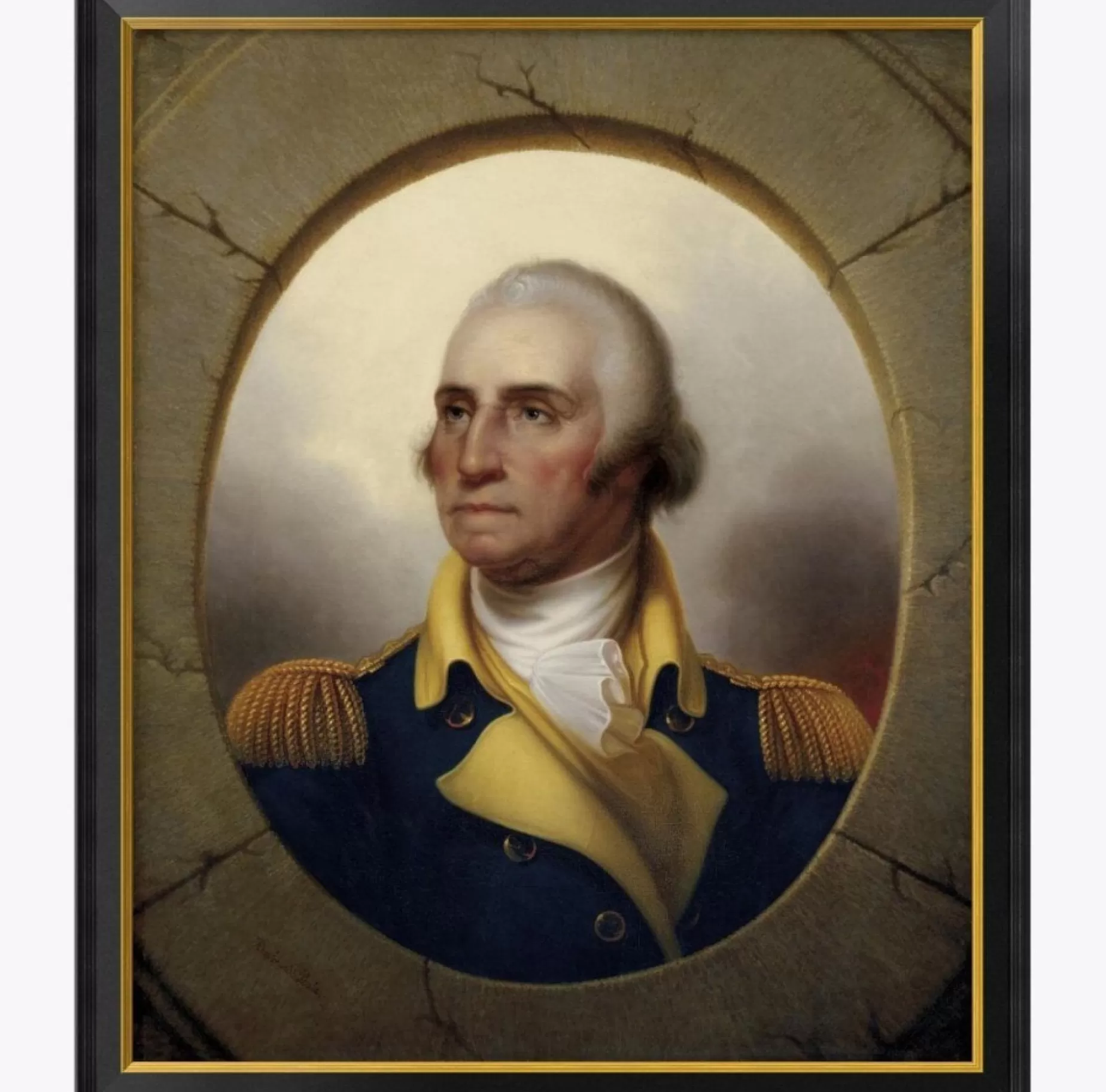 Washington Porthole Portrait Framed Print: Large Edition<BENTLEY GLOBAL ARTS GROUP Best